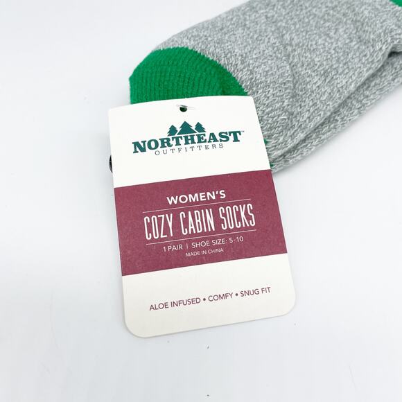 Northeast Outfitters Neo Cozy Cabin Marled Icon Crew Socks Gray Womens Size 5-10 - Picture 3 of 4